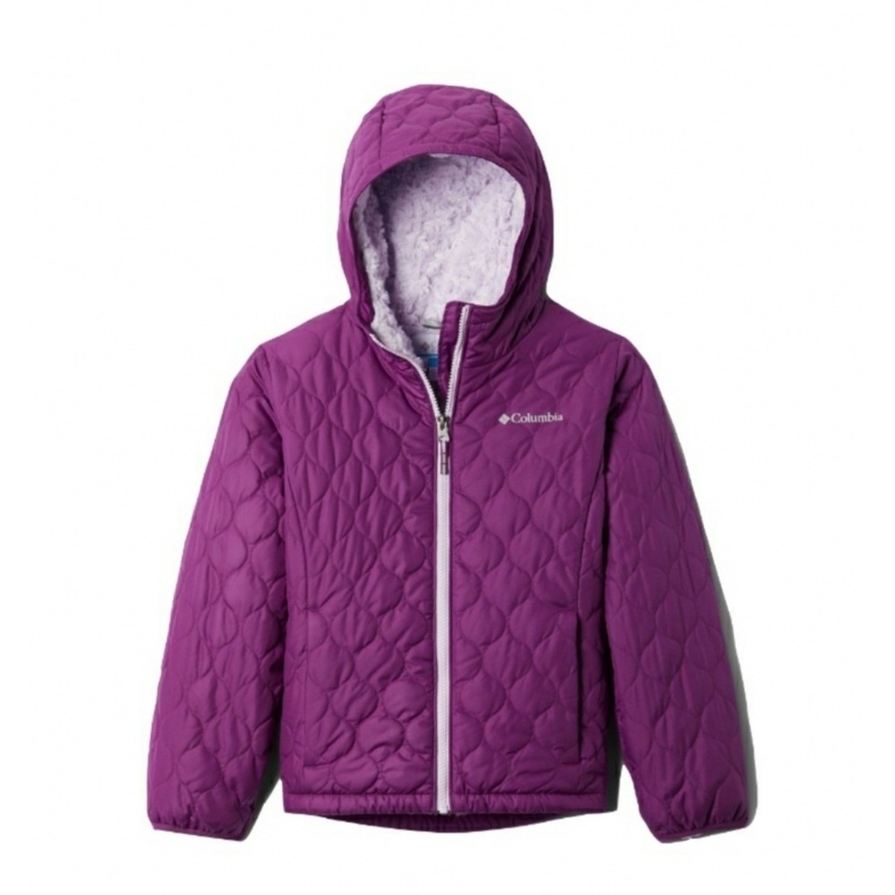 Columbia Jacket Girls L 14/16 Bella Plush Purple Quilted Fleece Lined EUC